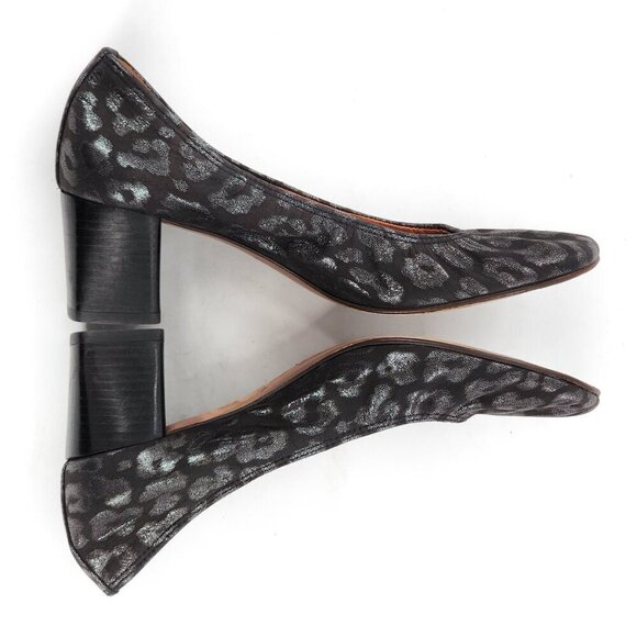 LANVIN Paris Metallic Spotted Leopard Pump Black Silver - Picture 7 of 10